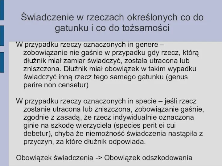 Świadczenie w rzeczach określonych co do gatunku i co do