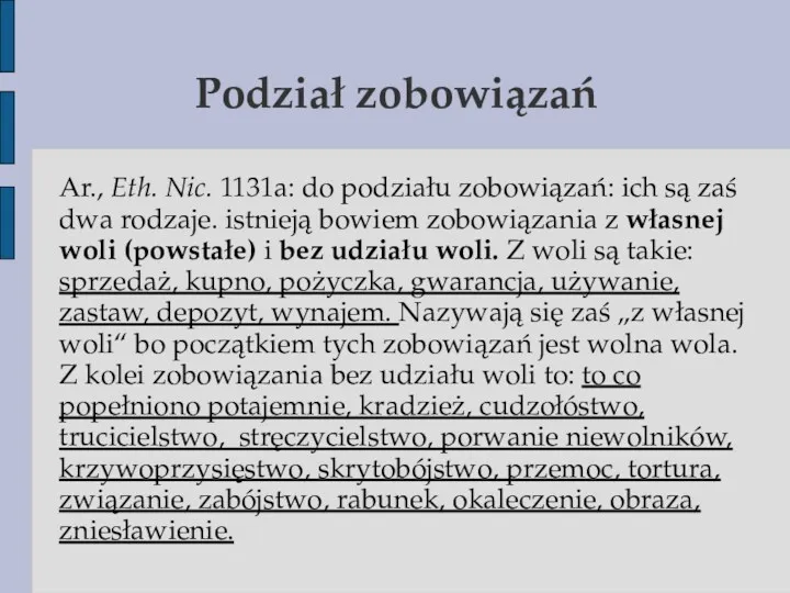 Podział zobowiązań Ar., Eth. Nic. 1131a: do podziału zobowiązań: ich