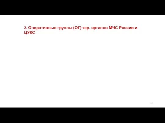 2. Оперативные группы (ОГ) тер. органов МЧС России и ЦУКС