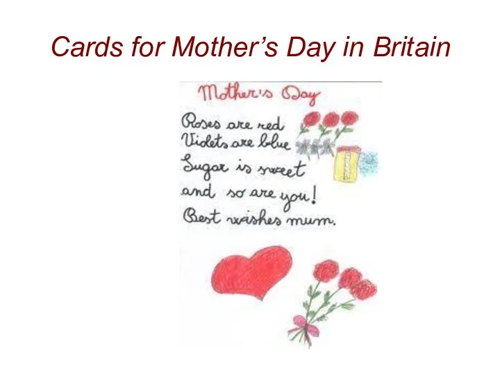 Cards for Mother’s Day in Britain