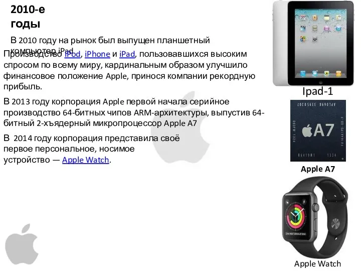 2010-е годы В 2010 году на рынок был выпущен планшетный