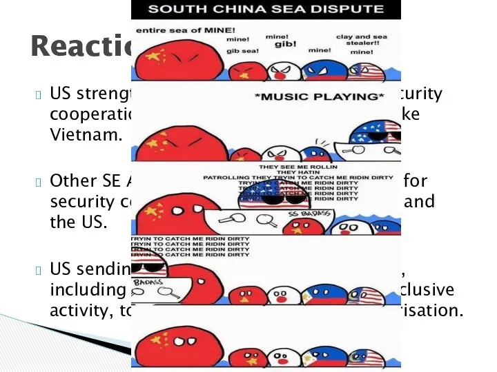 US strengthening ties with ASEAN, and security cooperation with countries