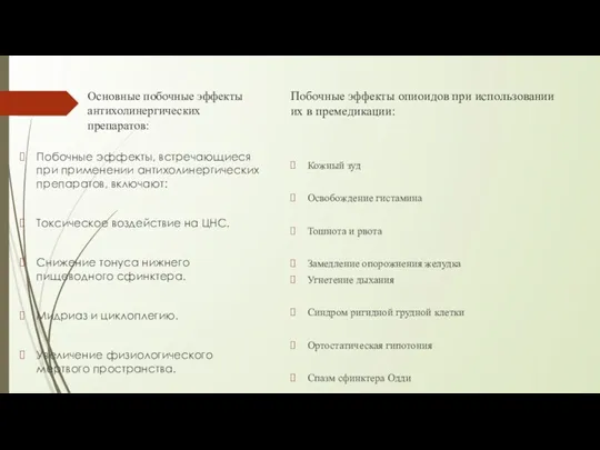 Побочные эффекты опиоидов при использовании их в премедикации: Кожный зуд