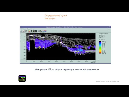 Beicip Franlab Basin Modelling Line Миграция УВ и результирующая нефтенасыщенность Определение путей миграции