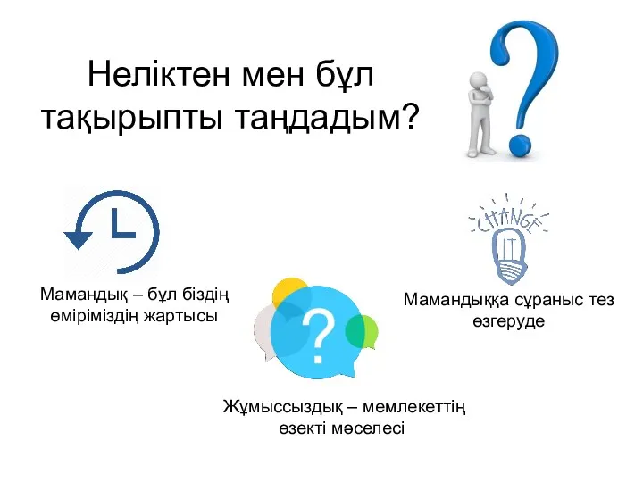 Неліктен мен бұл тақырыпты таңдадым? Мамандық – бұл біздің өміріміздің