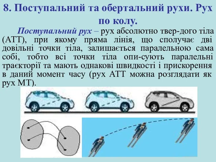 8. Поступальний та обертальний рухи. Рух по колу. Поступальний рух