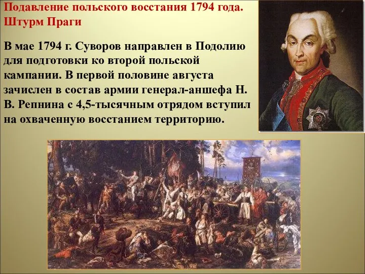 Подавление польского восстания 1794 года. Штурм Праги В мае 1794