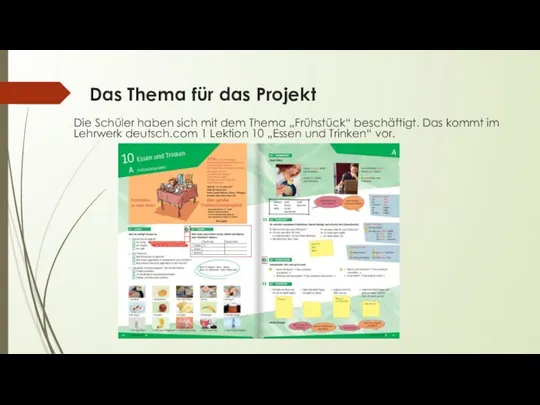 Das Thema für das Projekt Die Schüler haben sich mit