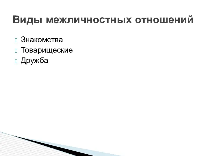 Знакомства Товарищеские Дружба Виды межличностных отношений