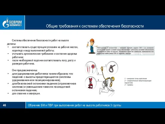 Общие требования к системам обеспечения безопасности Обучение БМ и ПВР