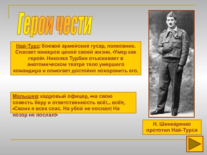 Герои чести Н. Шинкаренко прототип Най-Турса Най-Турс: боевой армейский гусар,