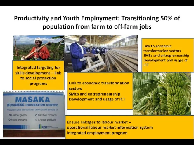 Productivity and Youth Employment: Transitioning 50% of population from farm