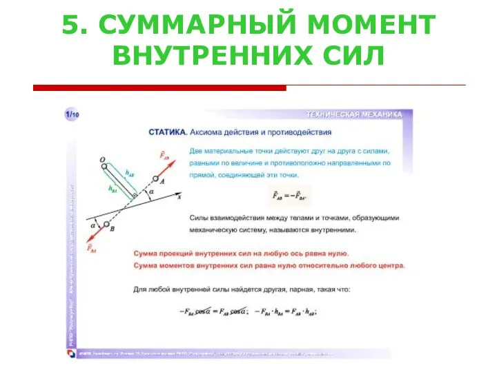 5. СУММАРНЫЙ МОМЕНТ ВНУТРЕННИХ СИЛ