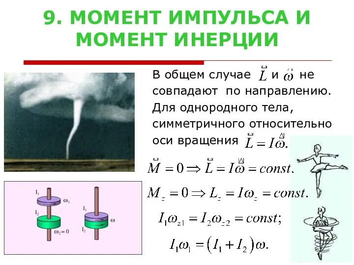 9. МОМЕНТ ИМПУЛЬСА И МОМЕНТ ИНЕРЦИИ В общем случае и