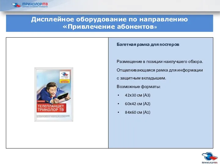 Багетная рамка для постеров Размещение в позиции наилучшего обзора. Отщелкивающаяся