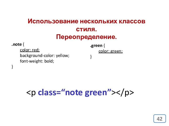 .note { color: red; background-color: yellow; font-weight: bold; } Использование