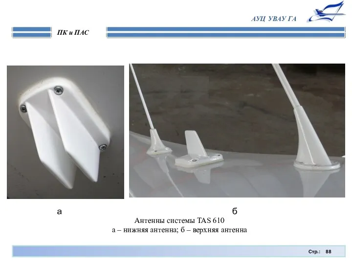 Стр.: ПК и ПАС АУЦ УВАУ ГА Антенны системы TAS