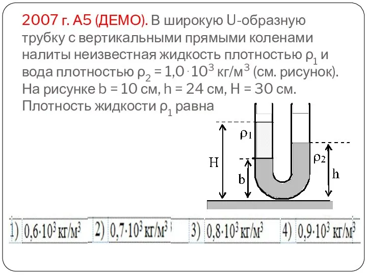 2007 г. А5 (ДЕМО). В широкую U-образную трубку с вертикальными