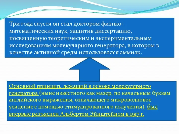 Три года спустя он стал доктором физико-математических наук, защитив диссертацию,