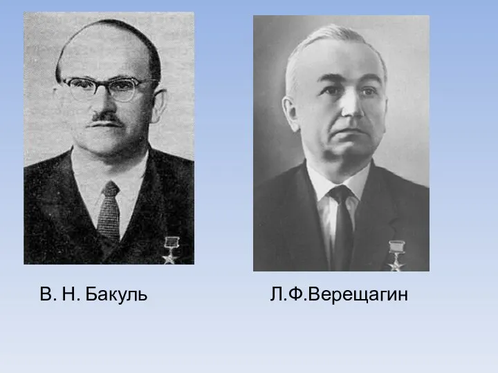 В. Н. Бакуль Л.Ф.Верещагин