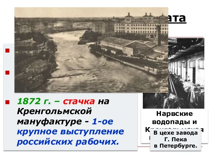 Положение пролетариата численность быстро возрастала в СПб и Москве -