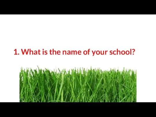 1. What is the name of your school?