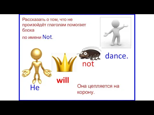 He will not dance. Рассказать о том, что не произойдёт