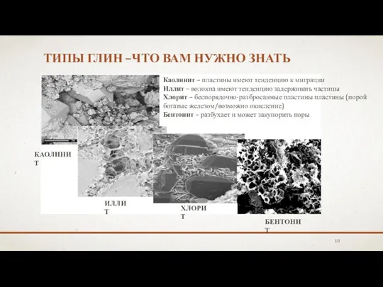 ТИПЫ ГЛИН –ЧТО ВАМ НУЖНО ЗНАТЬ Каолинит – пластины имеют