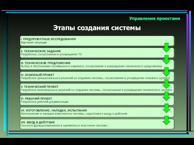 Управление проектами Этапы создания системы