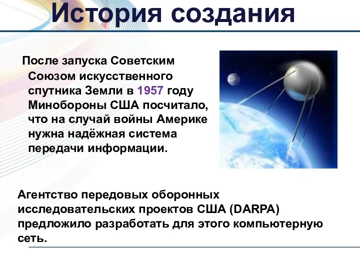После запуска Советским Союзом искусственного спутника Земли в 1957 году