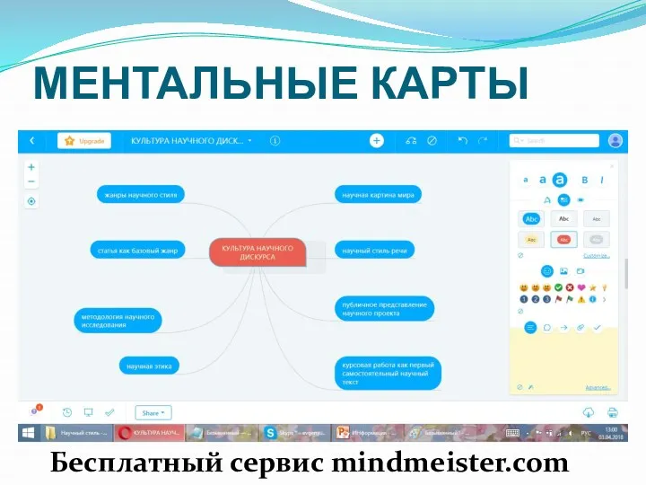 МЕНТАЛЬНЫЕ КАРТЫ Бесплатный сервис mindmeister.com