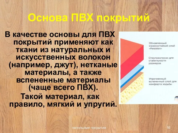 напольные покрытия Основа ПВХ покрытий В качестве основы для ПВХ