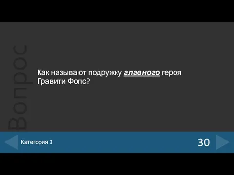 Как называют подружку главного героя Гравити Фолс? 30 Категория 3