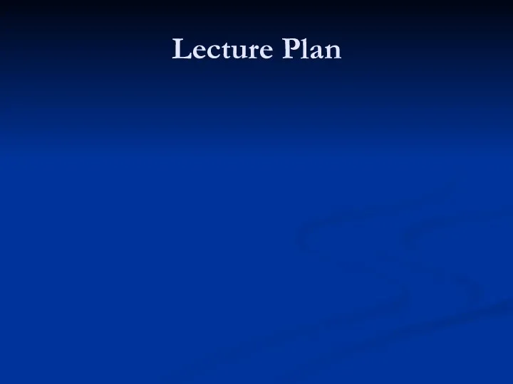 Lecture Plan