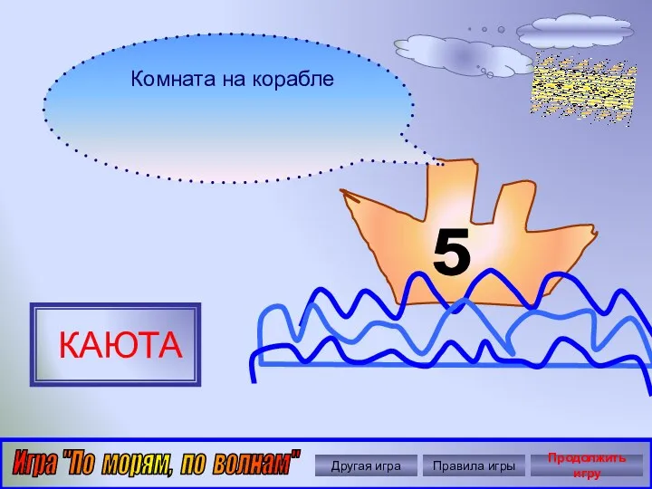 Автор: Ольга Николавна Крылова 5 Комната на корабле КАЮТА Правила