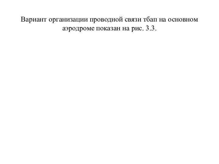 Вариант организации проводной связи тбап на основном аэродроме показан на рис. 3.3.