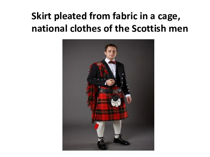 Skirt pleated from fabric in a cage, national clothes of the Scottish men