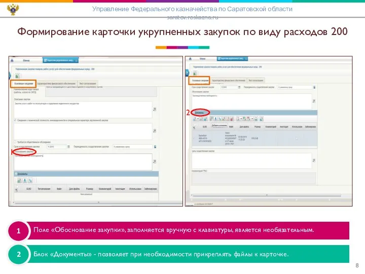 Формирование карточки укрупненных закупок по виду расходов 200 Управление Федерального