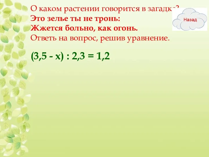 О каком растении говорится в загадке? Это зелье ты не