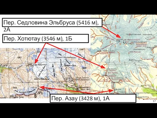 Пер. Седловина Эльбруса (5416 м), 2А Пер. Хотютау (3546 м),