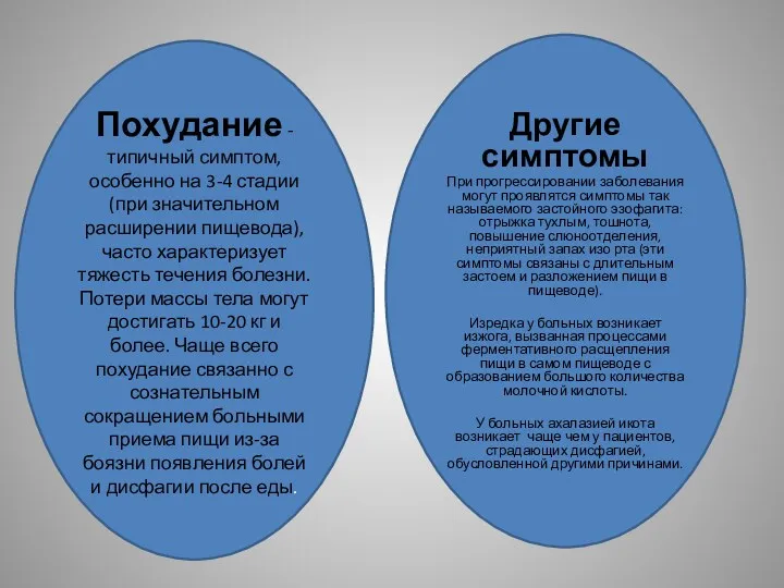 Похудание - типичный симптом, особенно на 3-4 стадии (при значительном