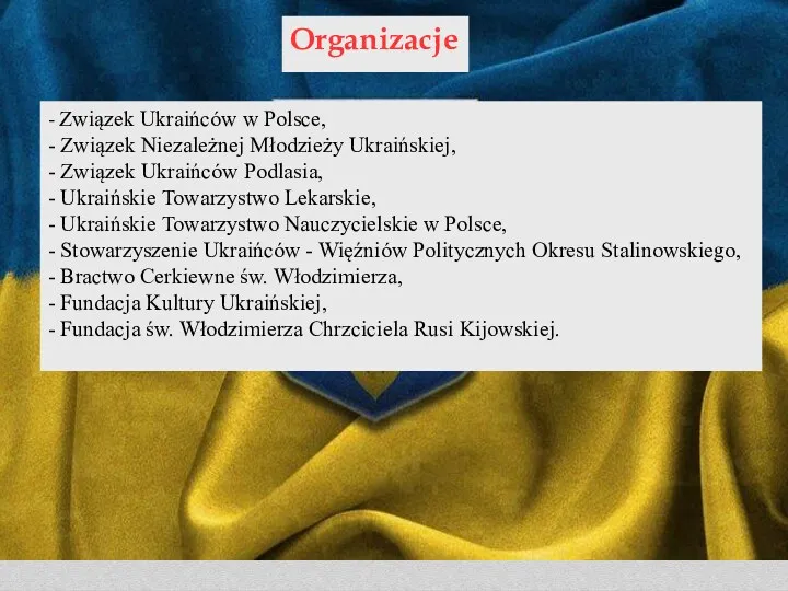 Organizacje - Związek Ukraińców w Polsce, - Związek Niezależnej Młodzieży