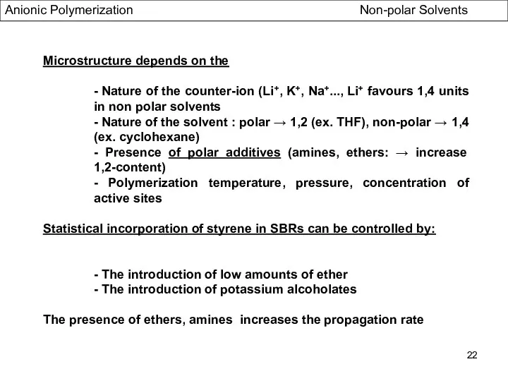 Microstructure depends on the - Nature of the counter-ion (Li+,