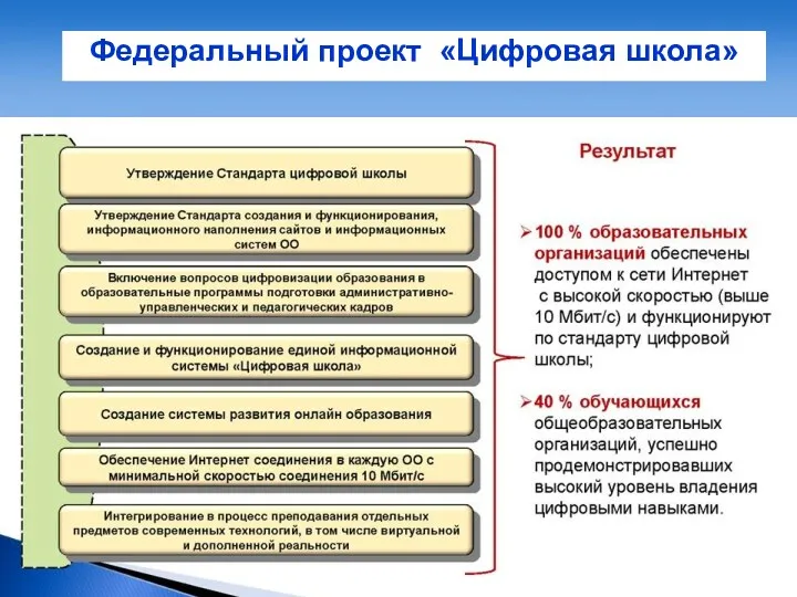 Федеральный проект «Цифровая школа»