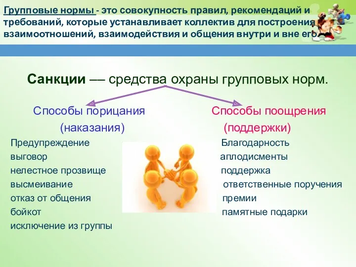 Групповые нормы - это совокупность правил, рекомендаций и требований, которые