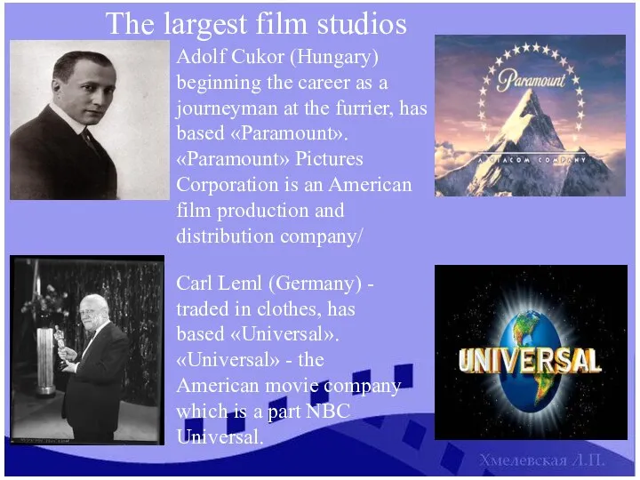 The largest film studios Adolf Cukor (Hungary) beginning the career