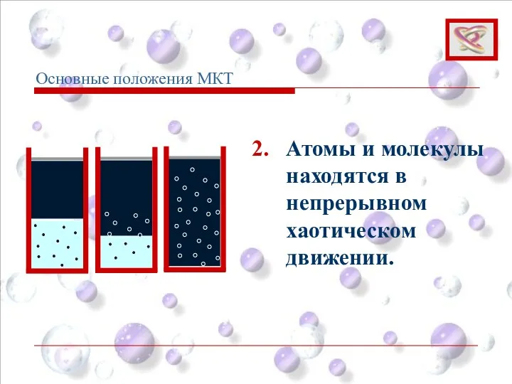 2. Атомы и молекулы находятся в непрерывном хаотическом движении. Основные положения МКТ