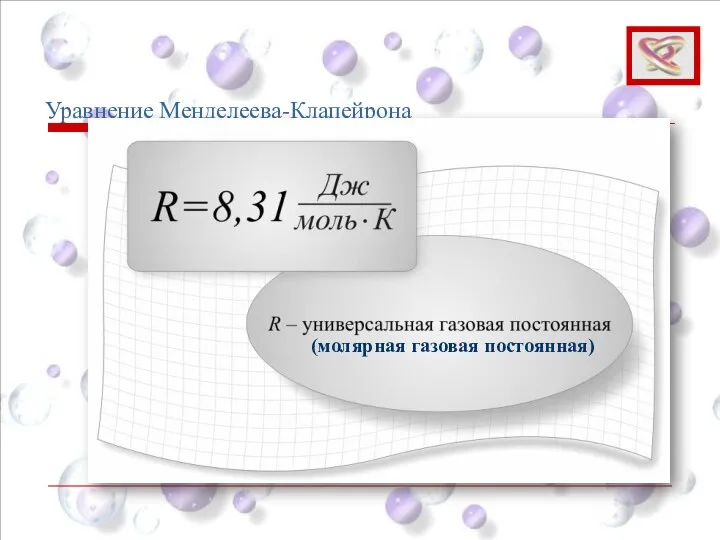 Уравнение Менделеева-Клапейрона (молярная газовая постоянная)