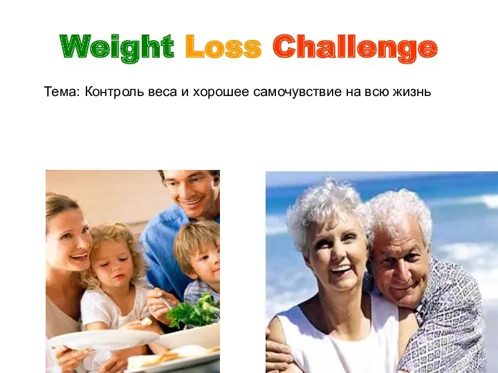 Weight Loss Challenge Тема: Контроль веса и хорошее самочувствие на всю жизнь