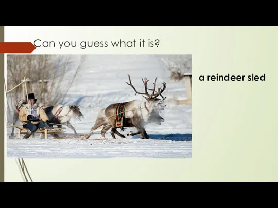 Can you guess what it is? a reindeer sled
